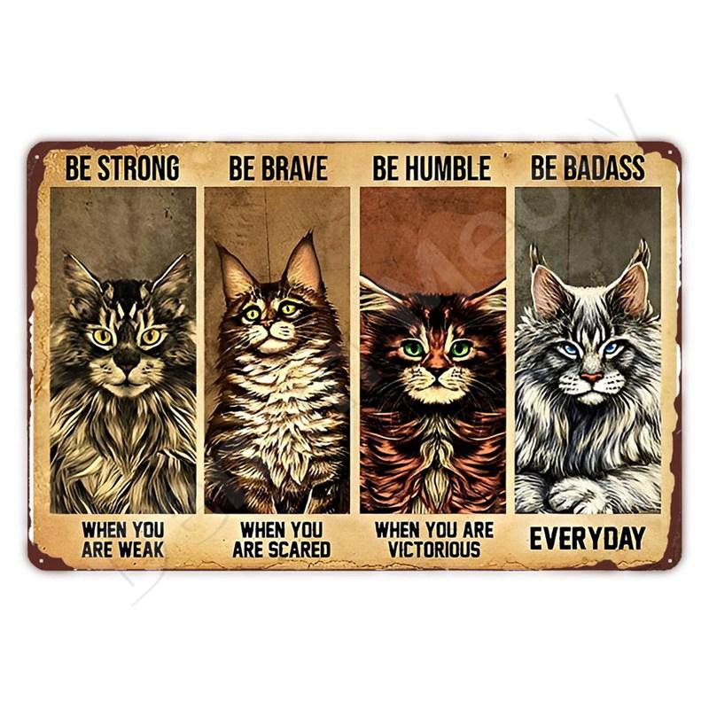 Funny Bathroom Quote Metal Tin Sign, Black Cat, Wash Your Paws, Poster for Home, Bathroom, Cafe, Wall Decor, Gift for Women