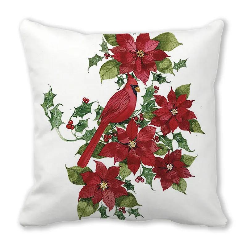 Christmas Theme Atmosphere Printed Pattern Cushion Cover Home Living Room Sofa Decorative Pillow 45x45cm