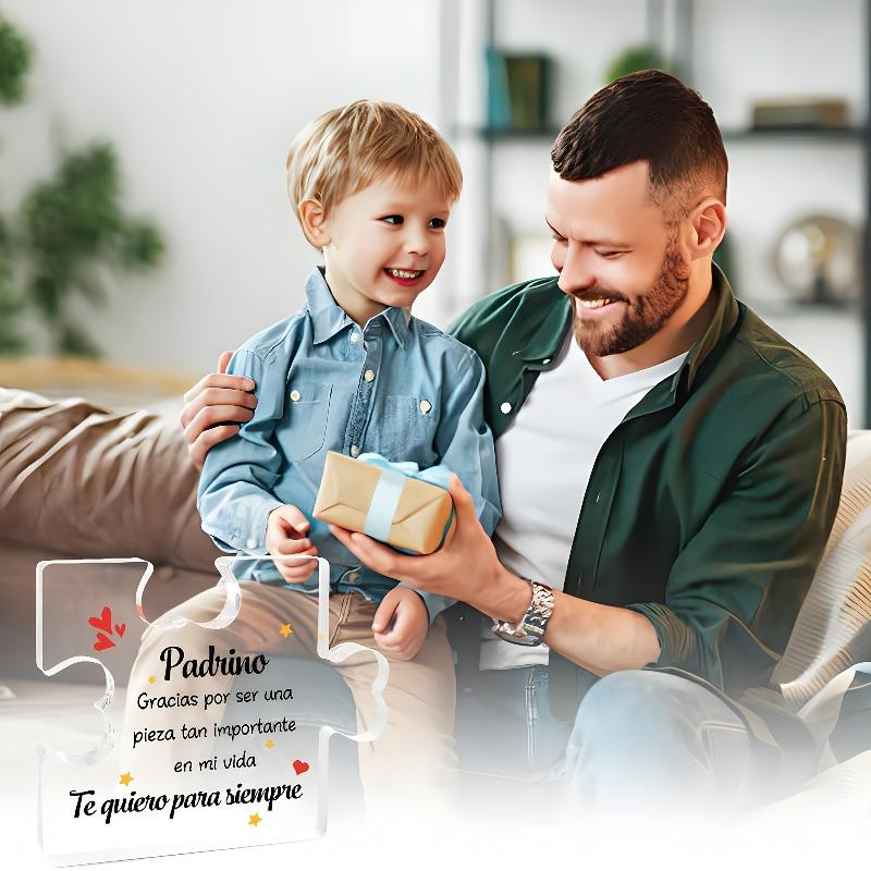 2D Flat Christmas Gift Godfather Baptism Acrylic Puzzle Decoration Plaque, Suitable for Wall Decoration, Porch, Room, Villa, Accents Home, Hallway, or