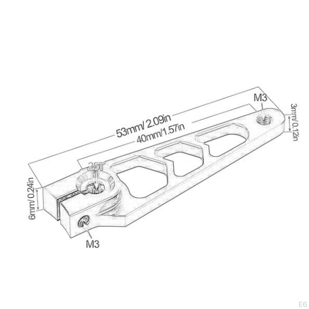 25T Servo Rocker Arm Aluminum Alloy Accessories Easy To Install DIY Replacement Lightweight Long