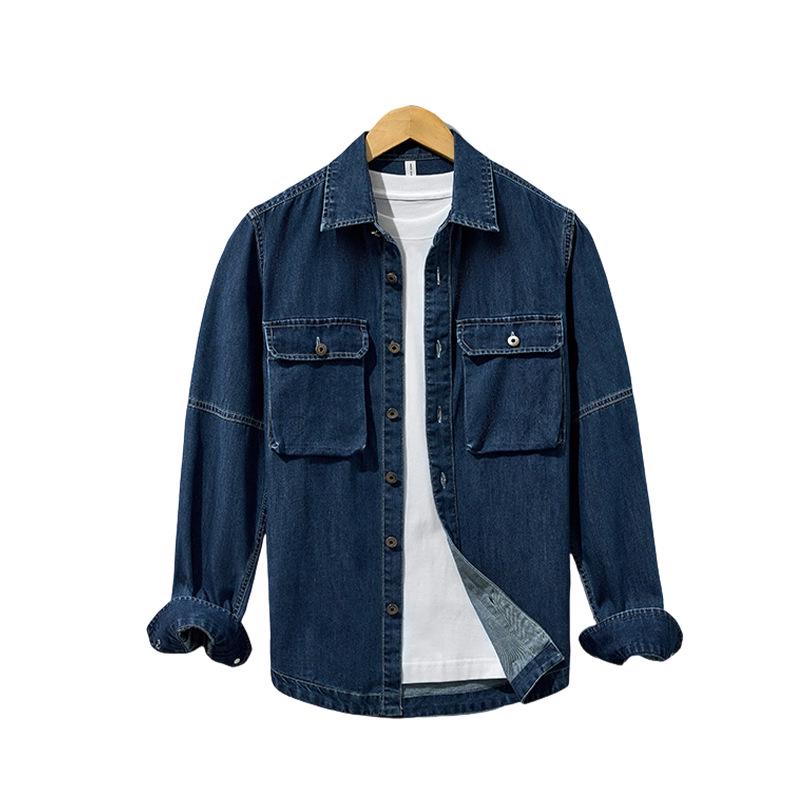 Men's Slim-Fit Denim Shirt Jacket - Trendy, Versatile, Japanese-Inspired Casual Wear