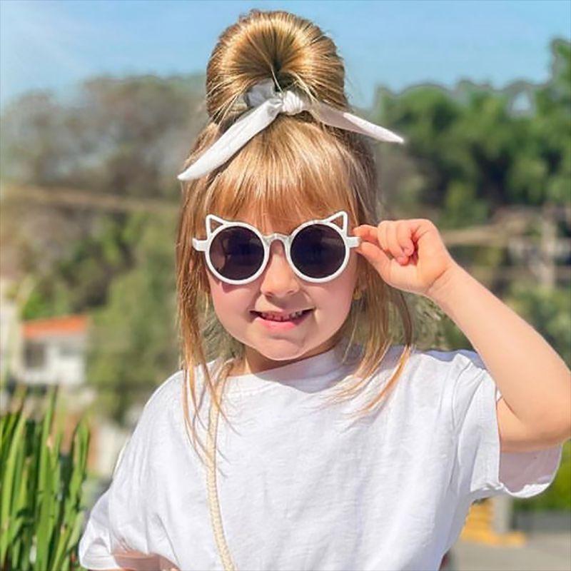 2025 Little Cat Shaped Sunglasses Outdoor Cute Sun Protection Beach Boys Girls Sun Glasses Shades Eyewear UV400 Oculos