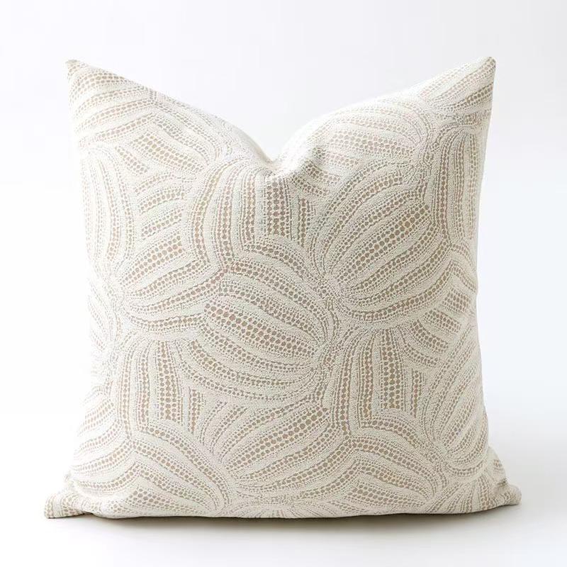 New Oat Color High End Geometric Jacquard Cushion Cover Double-Sided Modern Light Luxury Pillow Covers Decorative Decor Home