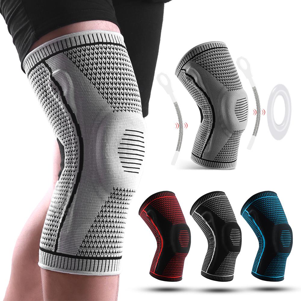 1pcs Knee Support Men Women Knee Brace with Side Stabilizers Silicone Pad Sports Knee Sleeves for
