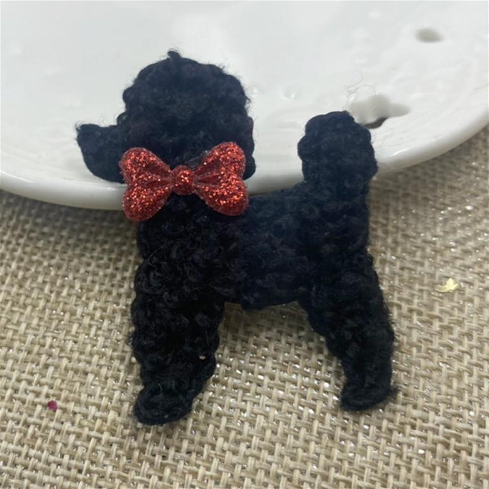 

6 шт. плюшевых накладных нашивок со стразами и бантом, наклеиваемых на милую собаку, аппликации для одежды, шапок, леггинсов, швейных принадлежностей, украшений One Size чёрный