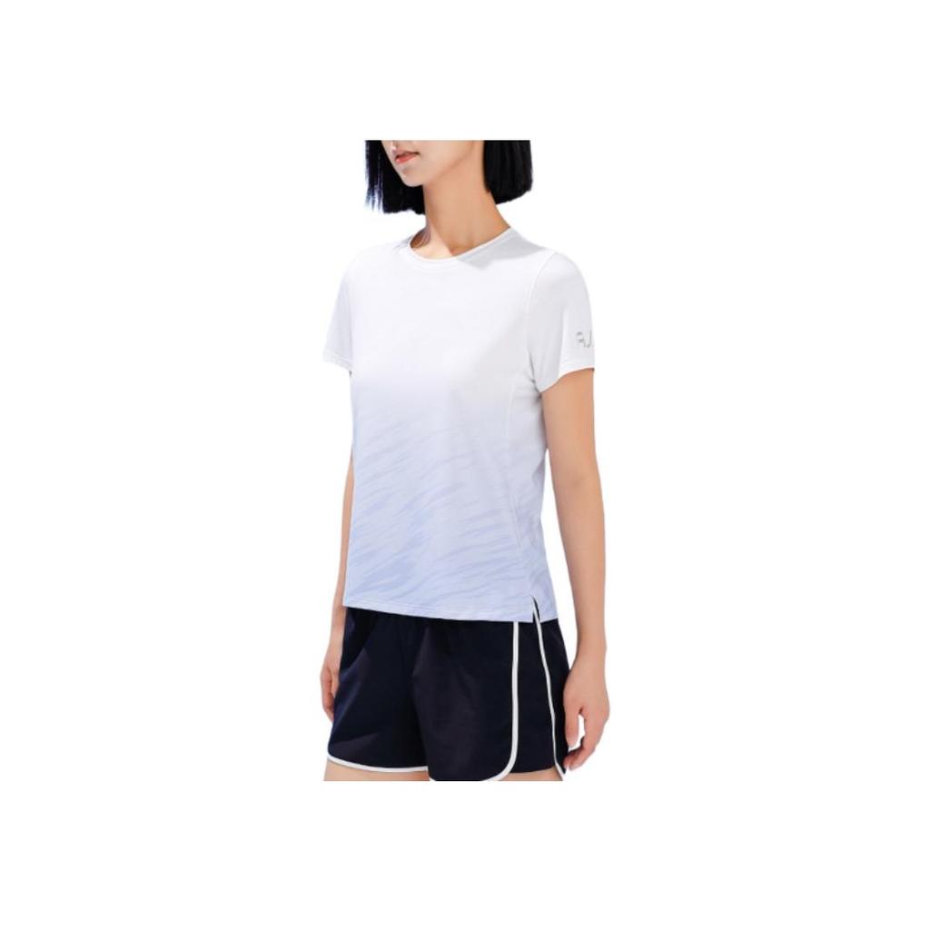 Anta Round Neck Sports Casual Short Sleeve T-Shirt Women Tops Snow-White Printed 162325111-5