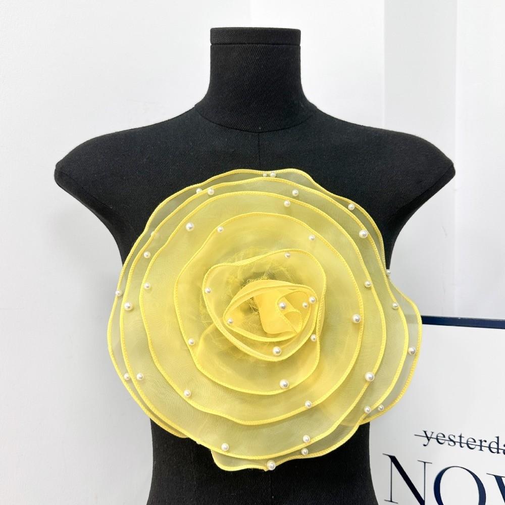 Künstliche Brustblume 26,5 cm Hochzeitskleid Halsdekoration Rosenblüten Aufnäher Brosche Accessoires
