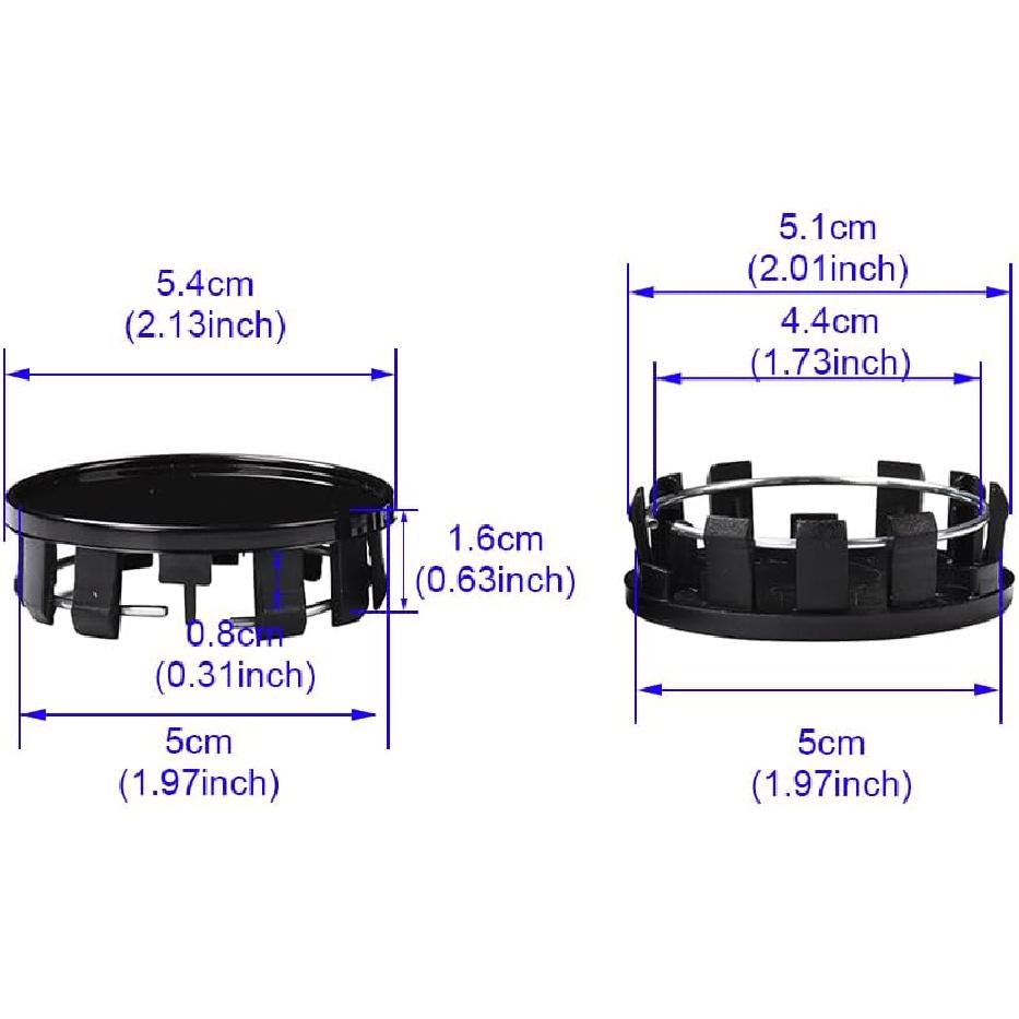 4 PCS 54mm Car Wheel Center Caps Wheel Tyre Center Hub Caps Covers Replacement for Auto Vehicle Car (Black)