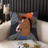 B-Bojack Horseman Pillow Case Home Dorm Chair Back Short Plush Double-Sided Printing Office Nap Time Cushion Cover