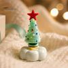Handcrafted Holiday Table Decor Handmade Glass Christmas Tree Ornament with Star Top And Colorful Bead Details, Unique Gifts for Friends Desktop