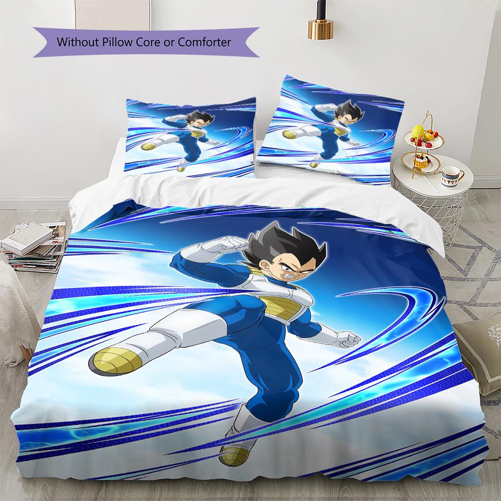 Biancheria da letto con motivo Vegeta Decorazione per la casa Regalo di compleanno (1 * copripiumino + 2 * federa, senza nucleo)