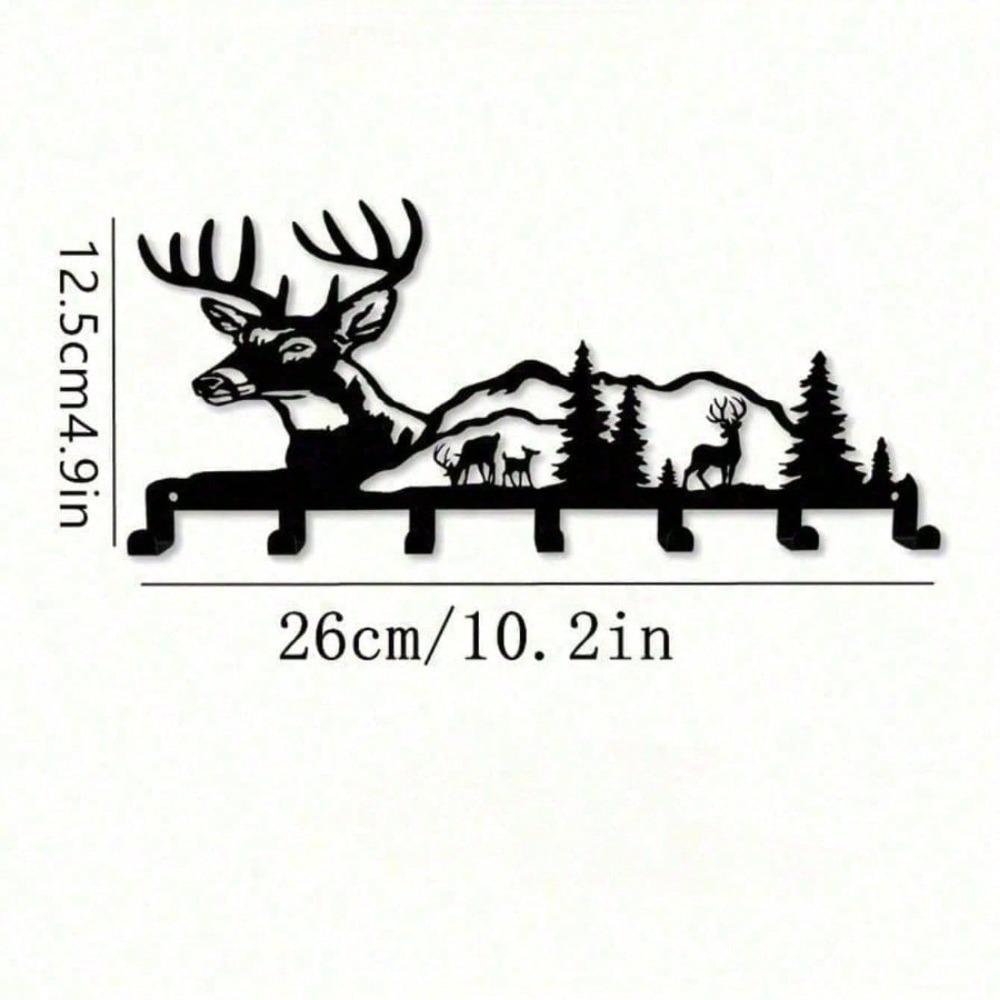 Antler Key Hanger Rustic Wall Mounted Coat Rack Farmhouse Entryway Decor