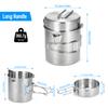 1L Stainless Steel Cooking Kettle Portable Outdoor Camping Backpacking Pot with Foldable Handle