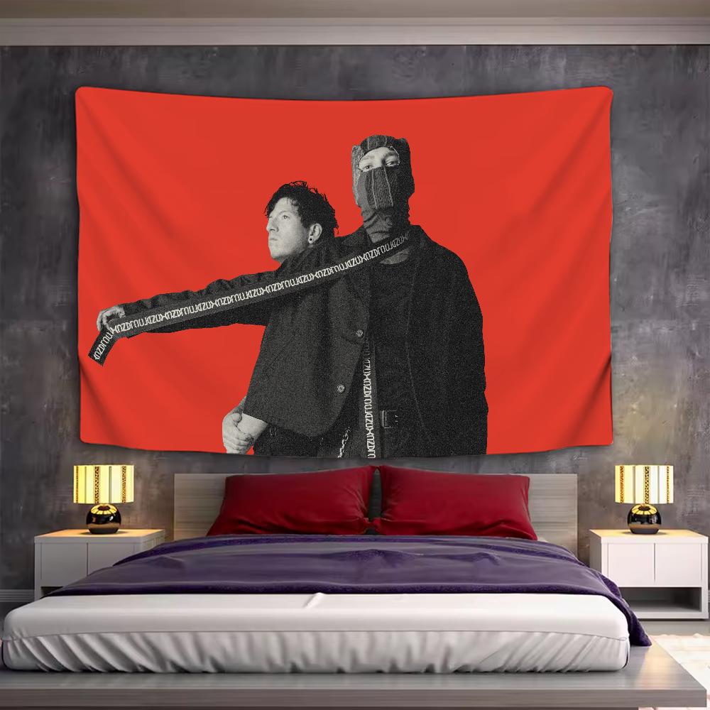 Musik-Twenty One Pilots Wandteppich Dekoration Schlafzimmer Wohnheim Hintergrundtuch Ferienhaus Party Wohnzimmer Clubtuch