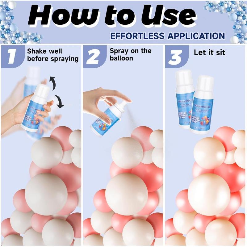 Balloon Shine Spray, 100ml Latex Balloon Glitter Spray, Glitter Finish Spray For Balloons, Instantly Add Long-Lasting Shine for Balloons,