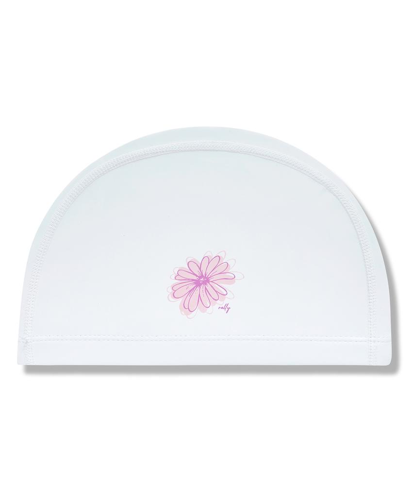 Laelliseupocheu [Rruc517 Wht] Flower Coated Swim Cap White