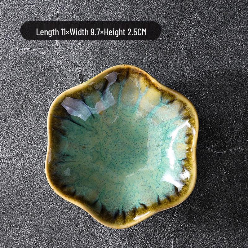 ZISIZ Japanese Underglaze Ceramic Lotus Leaf Dipping Dishes