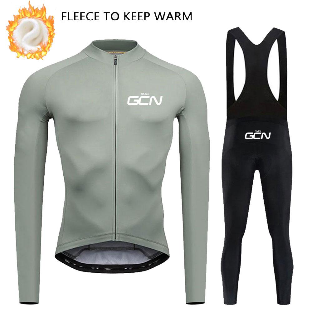 

Winter Cycling Clothing 2025 Men s Long Sleeves Cycling Jersey Set Winter Thermal Fleece Road Bike Cycling Clothing S