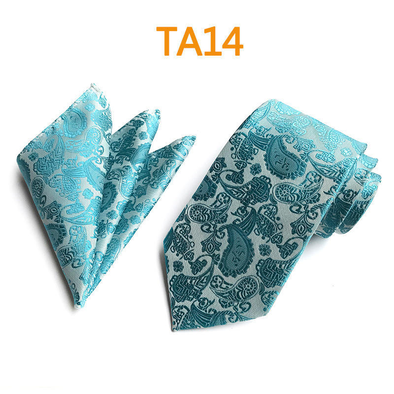 Polyester Large Waist Men'S Tie Men'S Pocket Towel Two-Piece Set