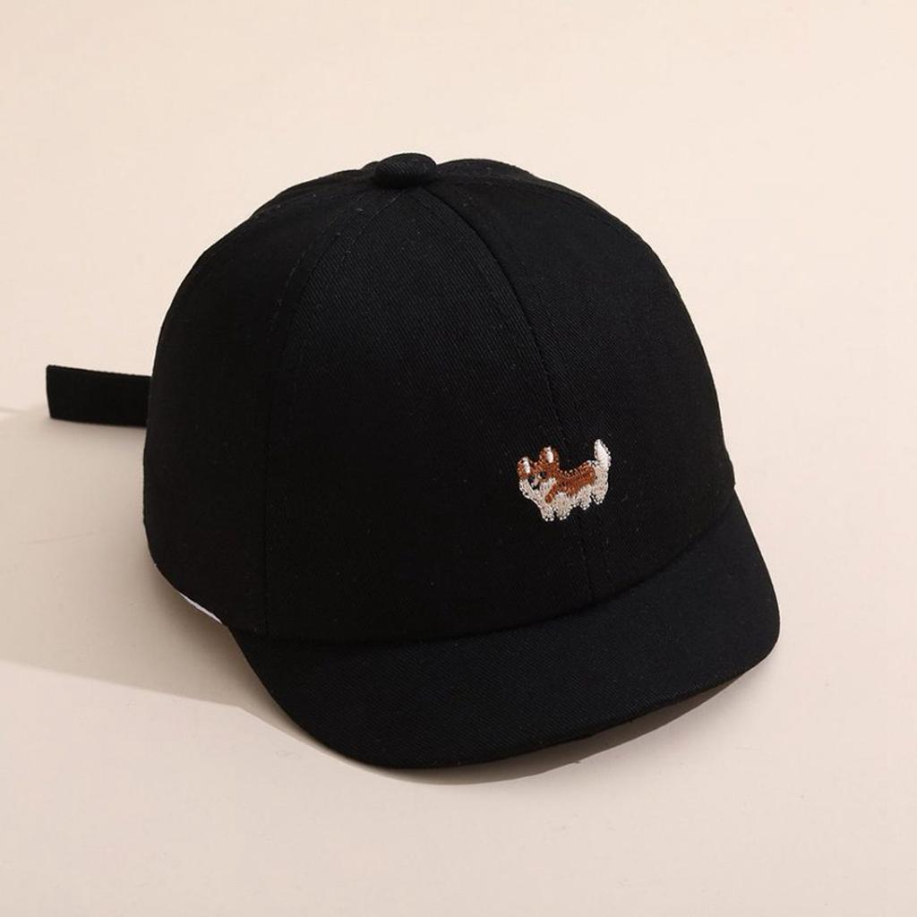 Cute Dog Embroidery Baby Baseball Cap Spring Summer Short Brim Peaked Cap Kids Boys Girls Casual Cartoon Outdoor Sun Hat