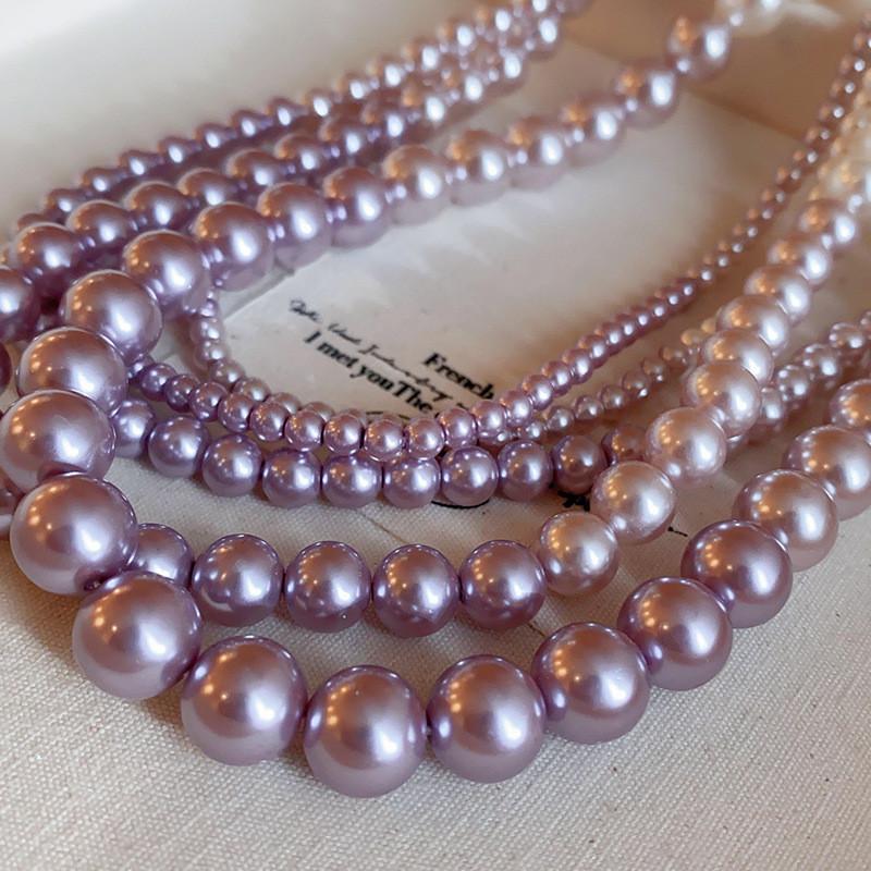 Vintage French Pearl Necklace Geometric Style For Women Elegant Jewelry Accessory