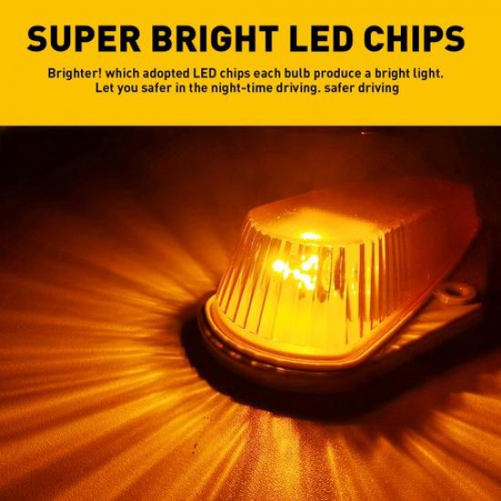 5 Stück für FORD F150 F350 Dach F250 1973-1997 Obere Kabinenleuchten Bernsteinfarbene Seitenmarkierungsleuchten V