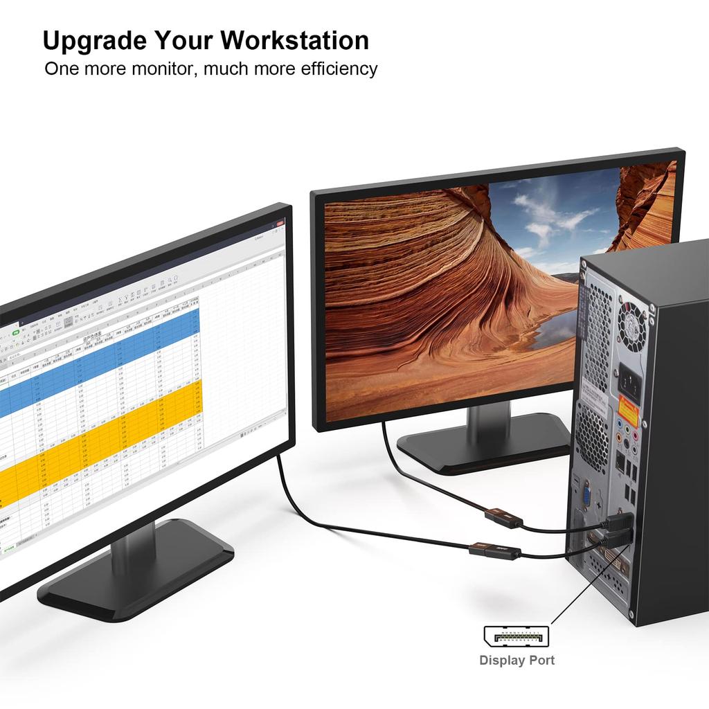 BENFEI DisplayPort To HDMI Conversion Supports Resolutions Up To To Not Cable, 4K@30Hz (Male Female, Reverse-Compatible)