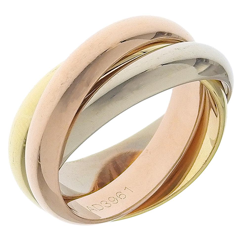 

CARTIER Trinity Ring 3 stations YG/PG/WG K18 yellow gold #4.5(US Size) 10.2g Women Used