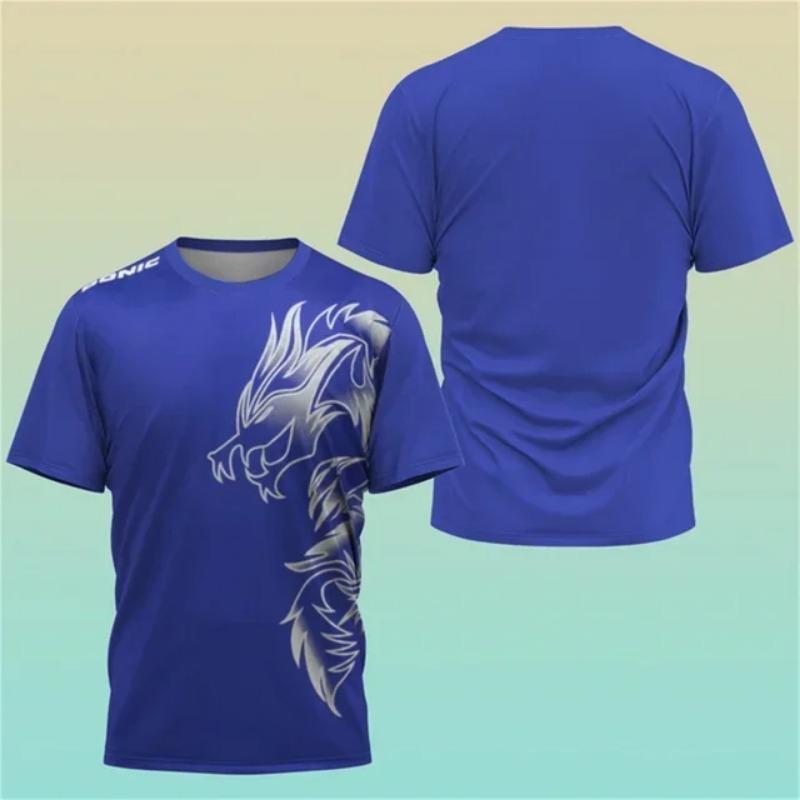 2024 New 3D print Boutique Table Tennis Sports Shirt Training T-shirt Sweat-absorbing Comfortable Top Badminton Sports Shirt Top