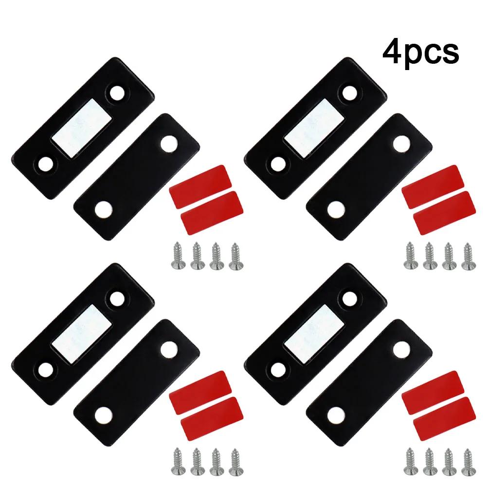 4 Sets Strong Magnetic Cabinet Catches Magnet Door Stops Hiddens Door Closer With Screw For Closet Cupboard Furniture Hardware