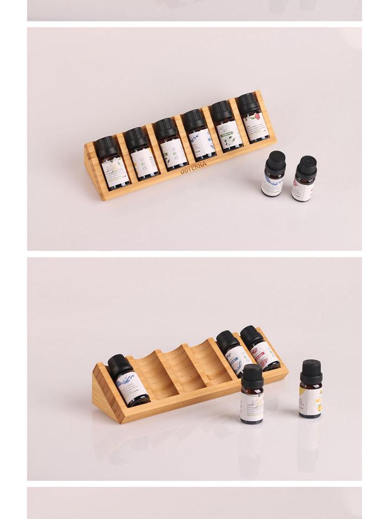 In-stock 6-Slot Wooden Essential Oil Display and Storage Rack