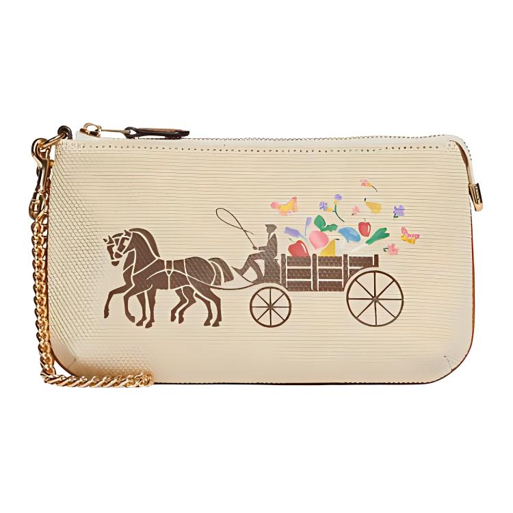 

Новая тканевая сумка-браслет COACH Corner Zip с трубами, женская, бежевая C8725-IMNAM 19.1*5.1*11.4CM