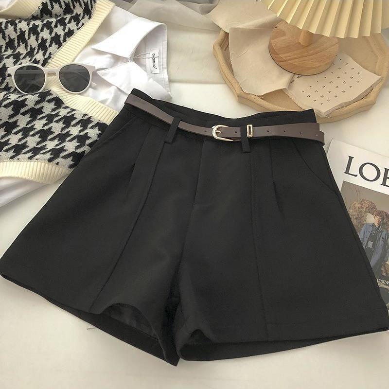 Women's High-Waist A-Line Wide-Leg Retro Shorts - Spring 2025 Korean & Hong Kong Style