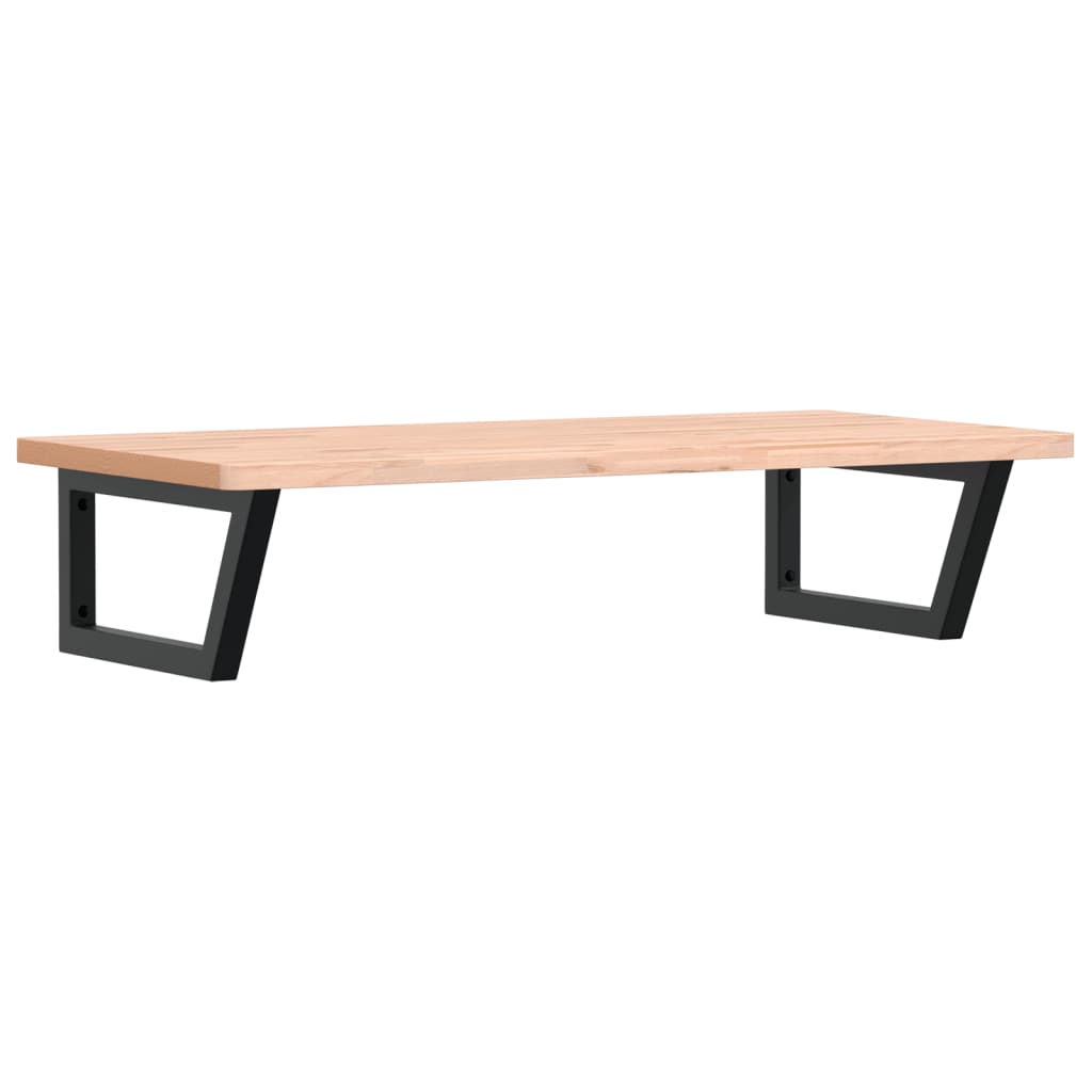 Vidaxl Estante de Pared Debajo del Lavabo, Acero y Madera Maciza de Haya