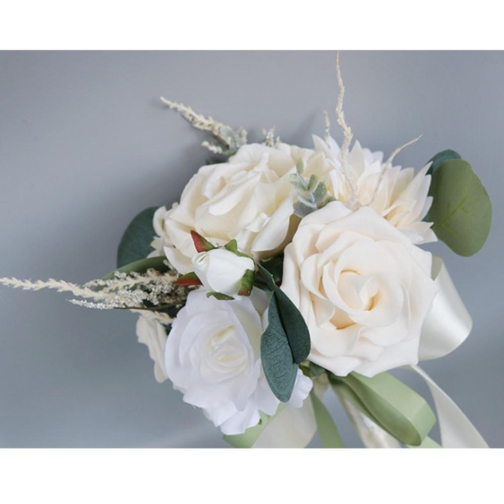 

Silk Rose Bridal Bouquet Artificial Hand Tied Flowers for Weddings Proposals Party Decoration Measures 20 26cm China Mainland