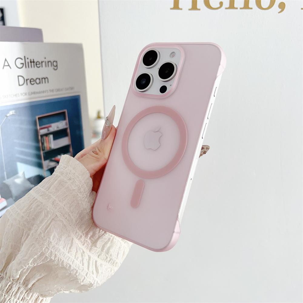 Frameless Magnetic For Magsafe Slim Case For iPhone 17 16 11 12 13 14 15 Pro Max Matte Translucent Borderless Protective \'p[