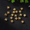 Gold-Plated Rhinestone Four-Leaf Clover Copper Spacer Beads for DIY Bracelets