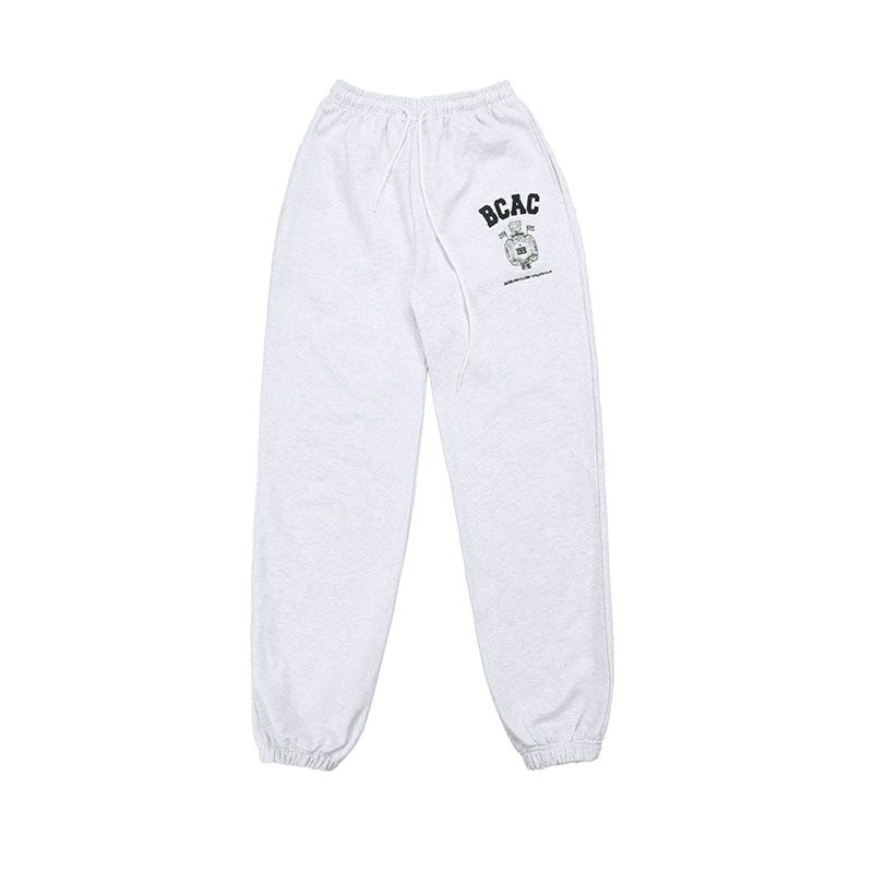 

South korea Badblood Fashion Casual Sweat pants Women s Autumn New American High Street Retro Embroidered Trousers Fashion Light gray M