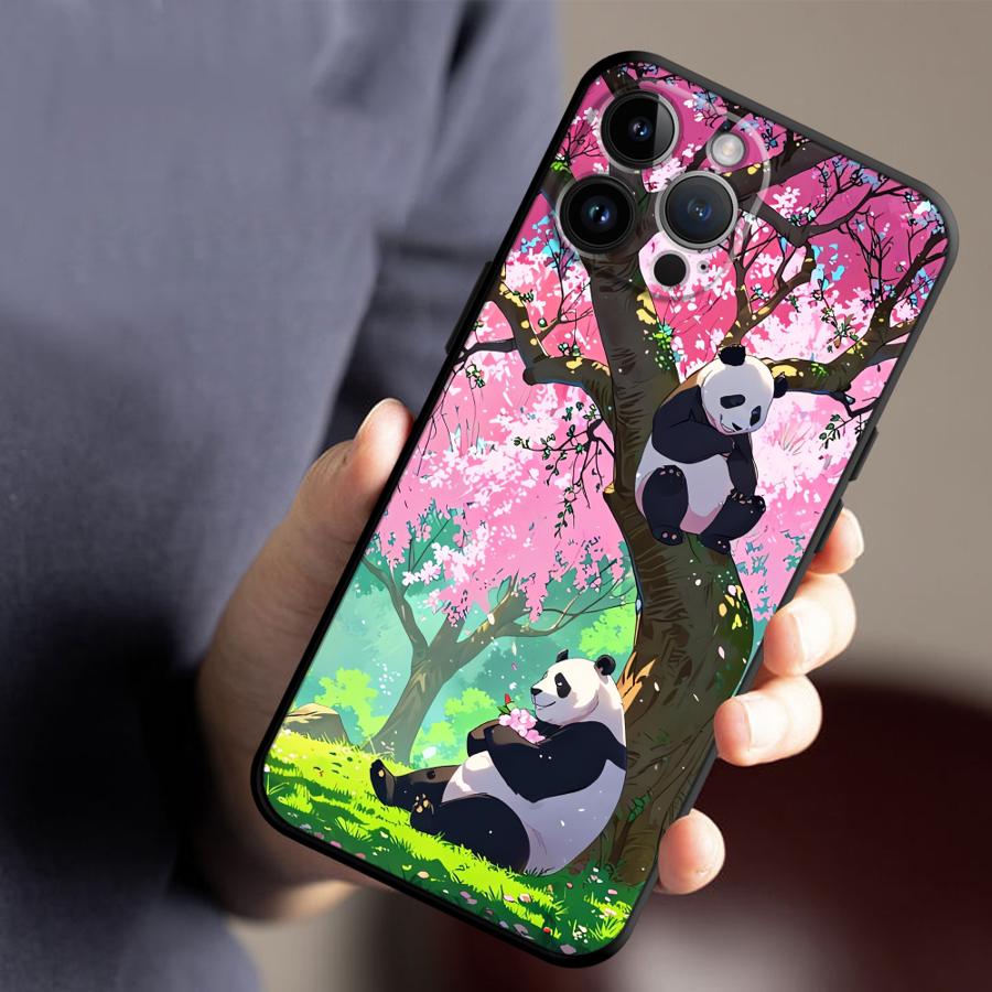 Phone Case for Apple iPhone 17 Pro Max 14 12 15 Pro 7 8 11 17e XR XS MAX 13 Air 16 Funda Phone Cover Cartoon Cute Panda