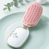 2 In 1 Travel Folding Hair Comb With Built-In Makeup Mirror One Key Hair Remover Air Cushion Detangling Scalp Massage Hairbrush