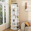 7-Tier rotating shoe rack tower, 360 degrees rotatable – freestanding shoe rack for 28 pairs of shoes, space-saving, white (60 × 60 × 161cm)