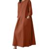 2023 Elegant Women's Long Sleeve Round Neck Casual Spring Sundress