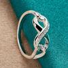 Infinity Knot Promise Ring for Her Cubic Zirconia Engagement Ring Sparkling Wedding Band for Women Anniversary Jewelry Gift