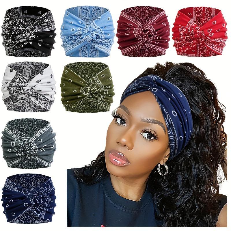 Bohemian Cashew Print Wide Headband for Women: Sport, Running, Face Washing, Makeup, Hair Tie