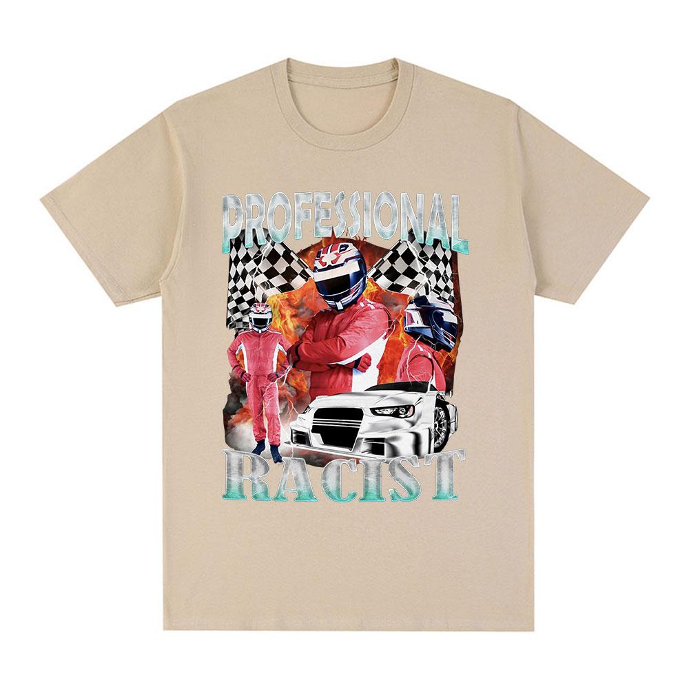 Professional Racer Graphic T-Shirt Funny Racing Meme Men's Fashion Vintage Short Sleeves T-shirts 100% Cotton Oversized T Shirts