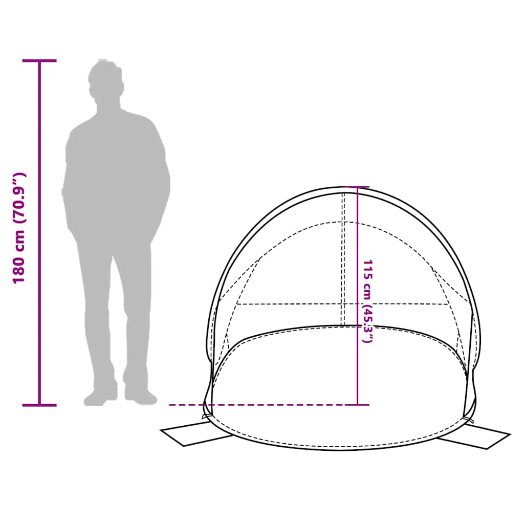 Beach Tent for 2 Persons Gray Pop Up Waterproof