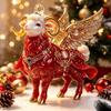 1Pcs Auspicious Red Gold Design 2D Acrylic Chinese Zodiac Goat Hanging Ornament For Spring Festival New Year Home Decoration