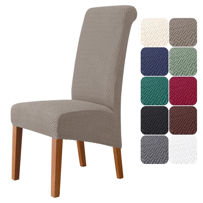 Jacquard Dining Chair Cover Stretch Universal Size Cheap Chairs Seat Covers With Back for Wedding Home Cafe Party Banquet
