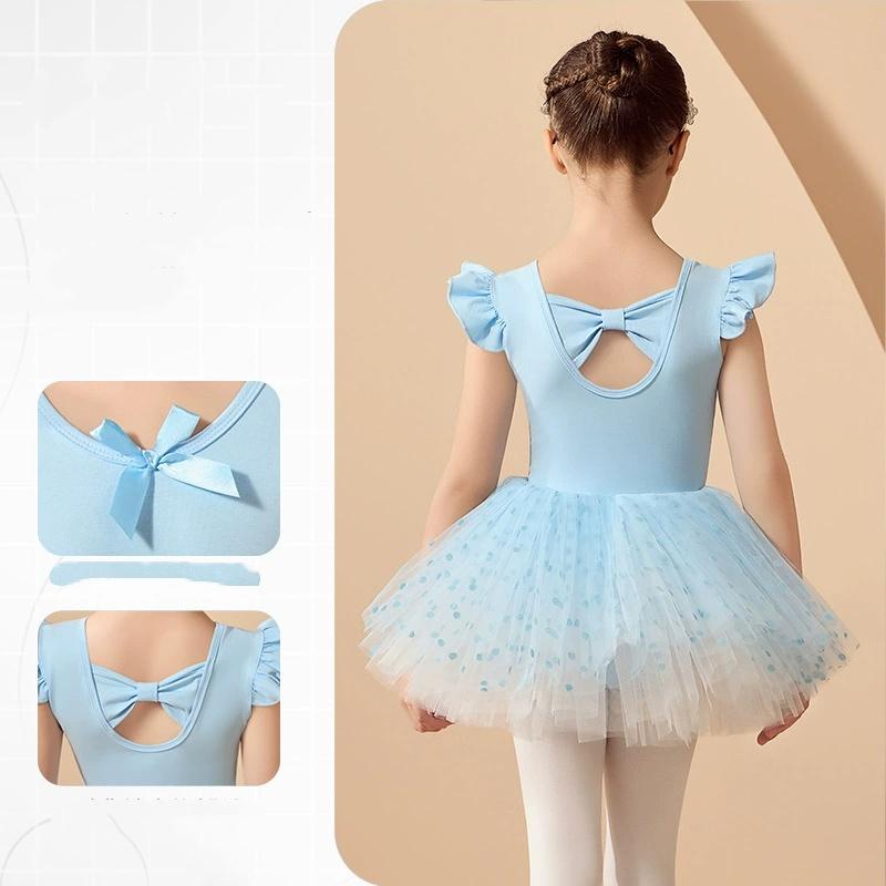 Mädchen Ballett Trikot Kleid Rosa Tanz Trikot mit Tutu Kurzarm Ballerina Kleid für Kleinkind Mädchen