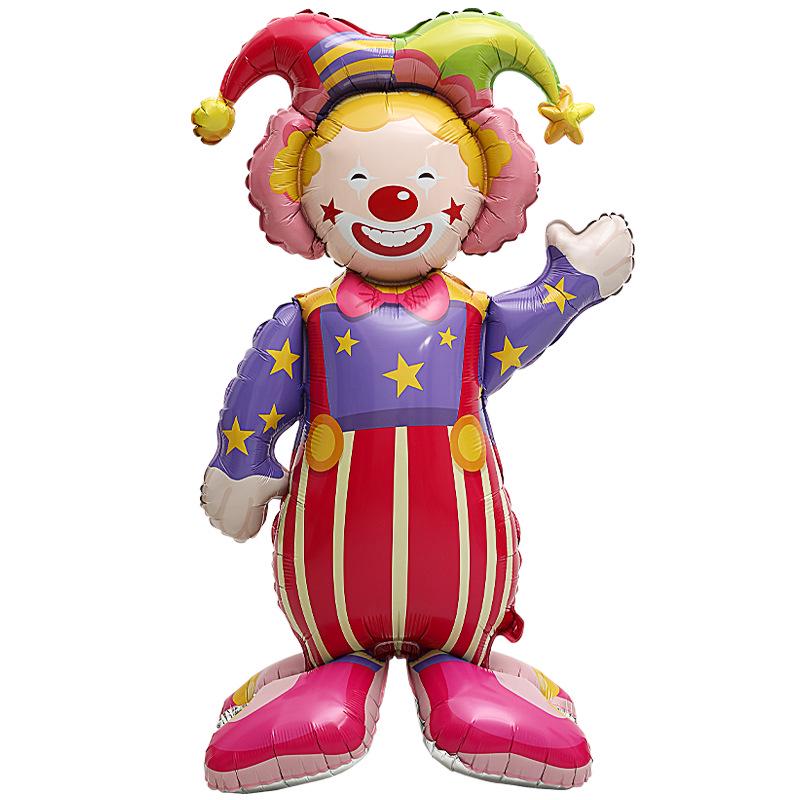 Clown Foil Balloon Display for Kids' Birthday Party Decoration